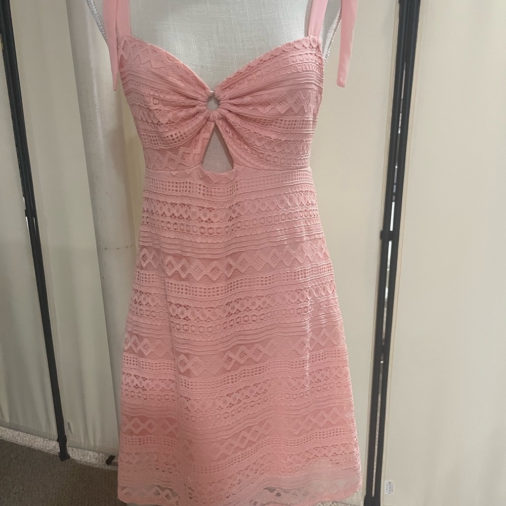 Pink lace dress